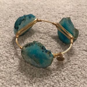 Bourbon and bowties blue agate bangle